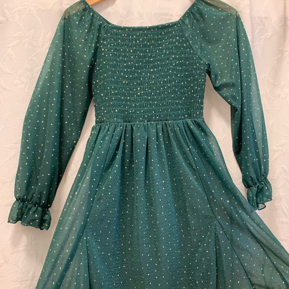 Speechless Kids Green Smocked Dress